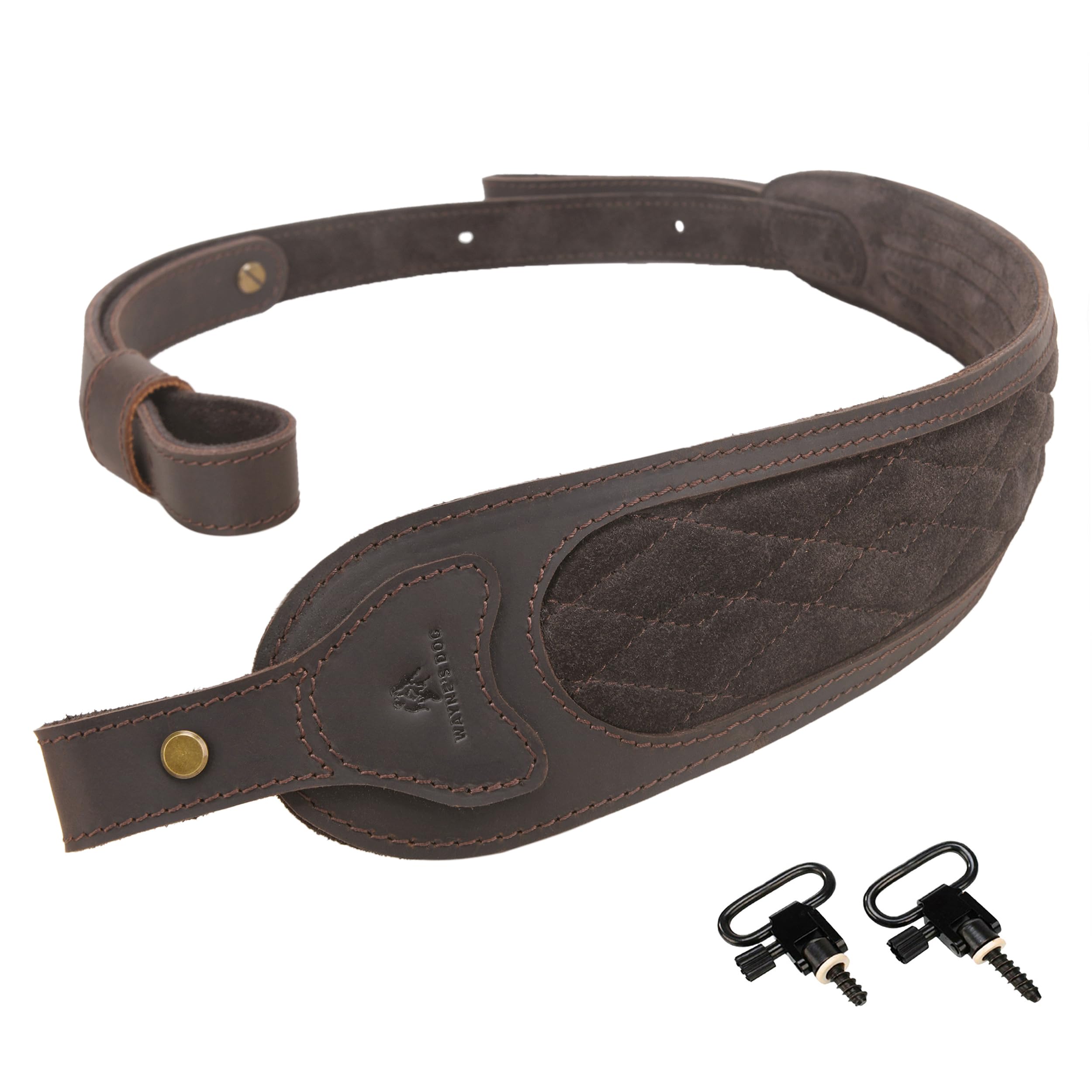 OXPANG Leather Rifle Strap with Swivels, Gun Sling for Outdoor Hunting Shooting (with Swivels)