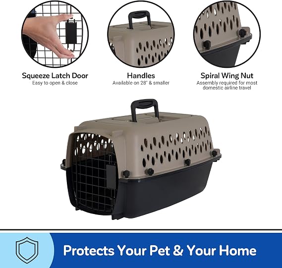 Petmate Vari Dog Kennel, Carrier, XS 19in, Up to 10lbs, Taupe