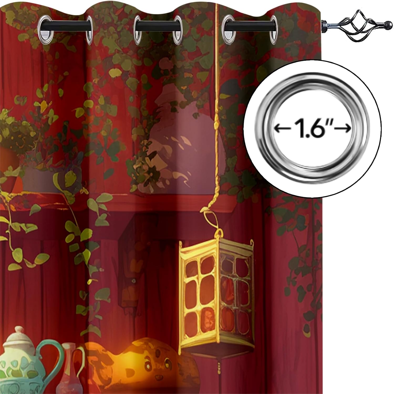 Sunshine Bookshelf Window Curtains, Book Reading Education Curtains Set 2 Panel Blackout Curtains 45 Inch Length, Grommet Window Drapes for Kid Room, 42 x 45 Inch