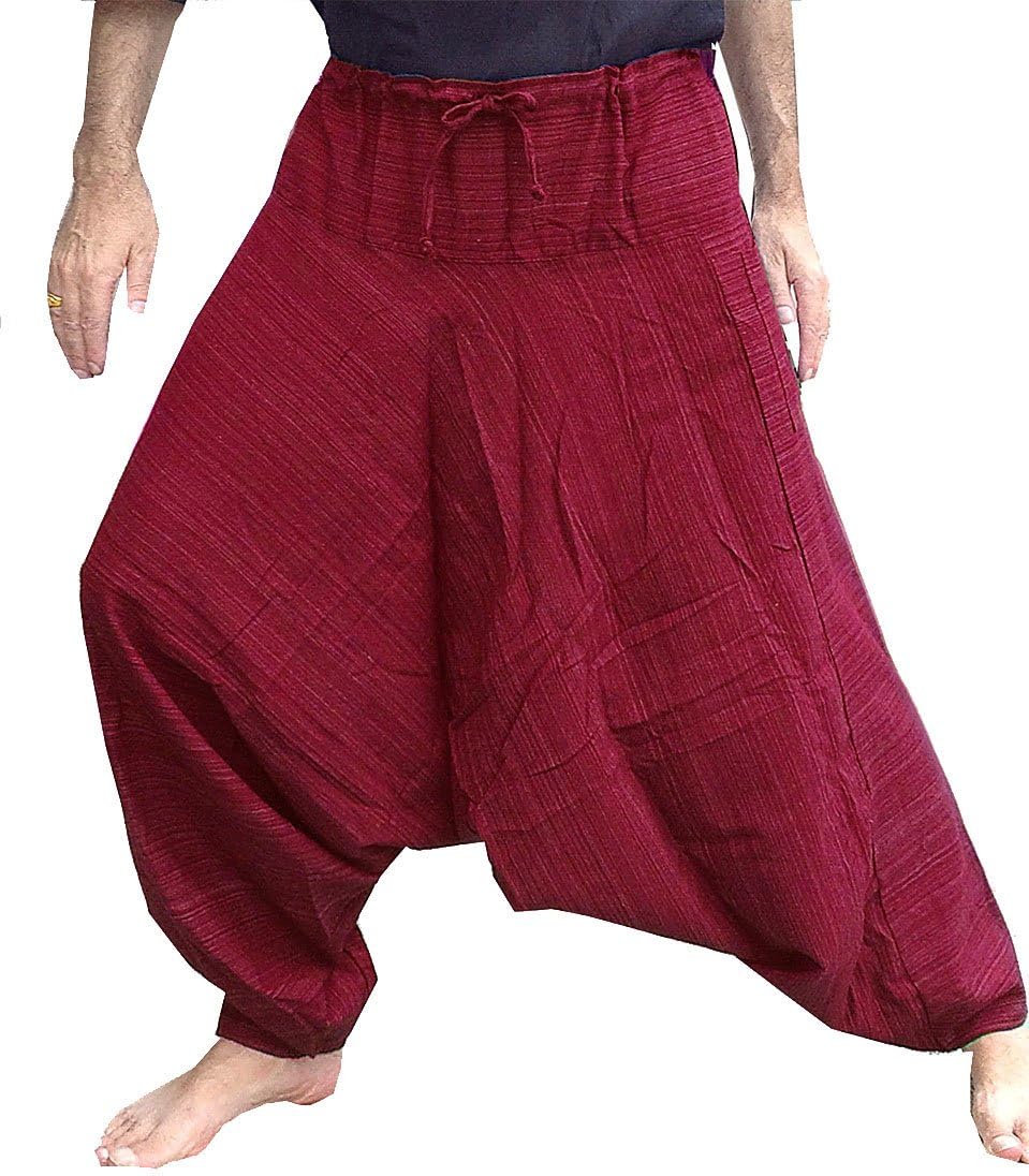 Aladdin Pants Harem Pants Jumpsuit Stripes Maroon