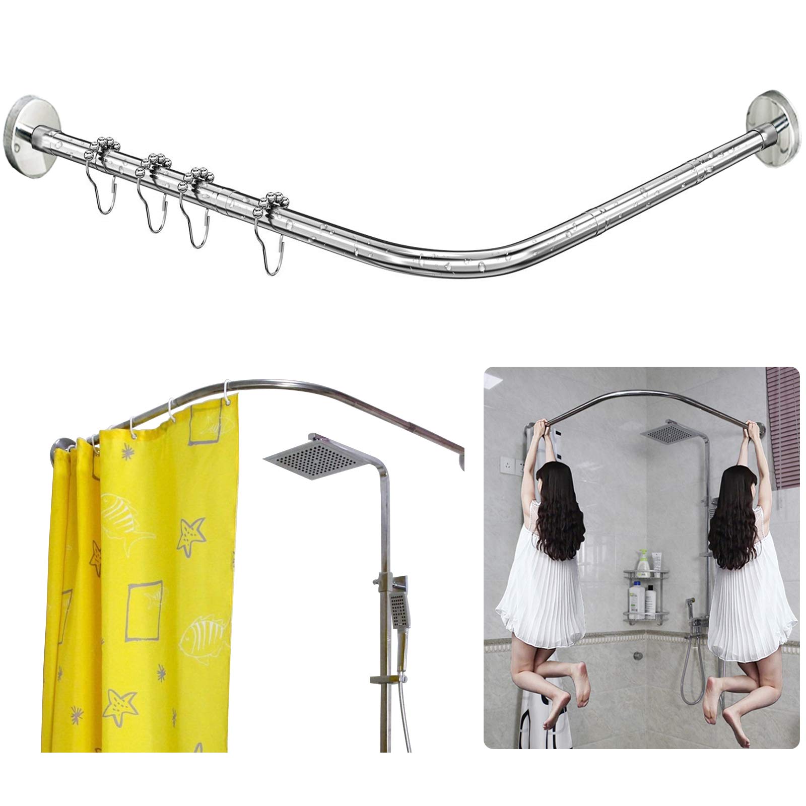 Curved Shower Curtains Rods Curtains & Drapes