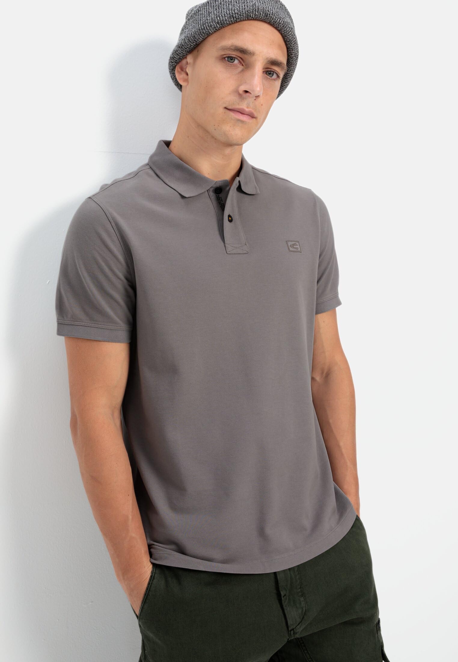 camel active Herren Kurzarm Poloshirt aus Baumwolle