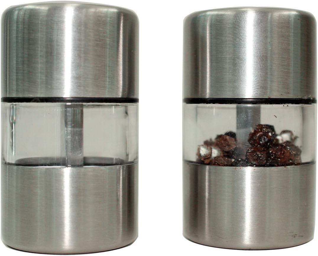 Tifan Mini Salt and Pepper Grinders - Stainless Steel Pepper mill 2 pcs