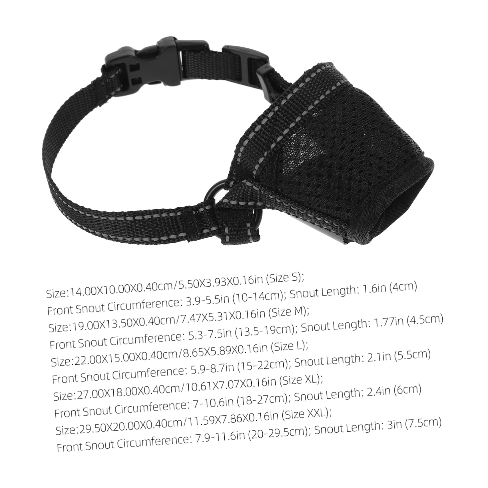 Abaodam Dog Muzzle for Small Dog Walking Muzzle Breathable Puppy Mask Polyester Size XL