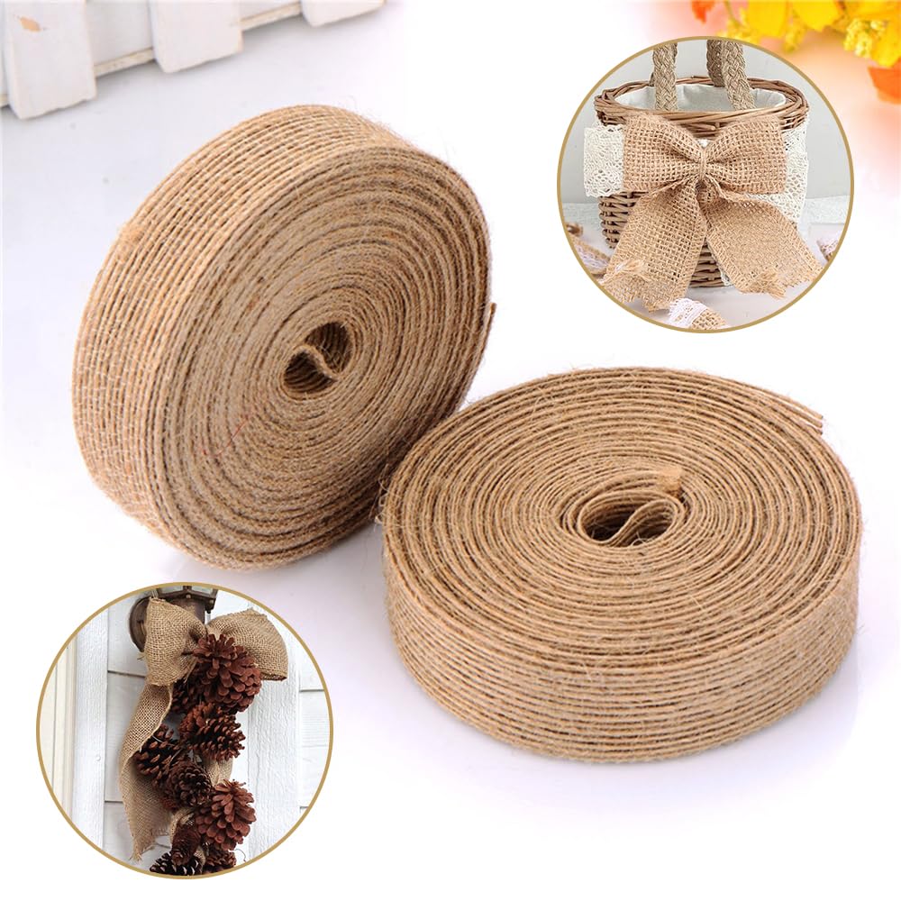 10 m vintage juten lint - decoratief jute lint voor doe-het-zelf handwerk - Kerstmis