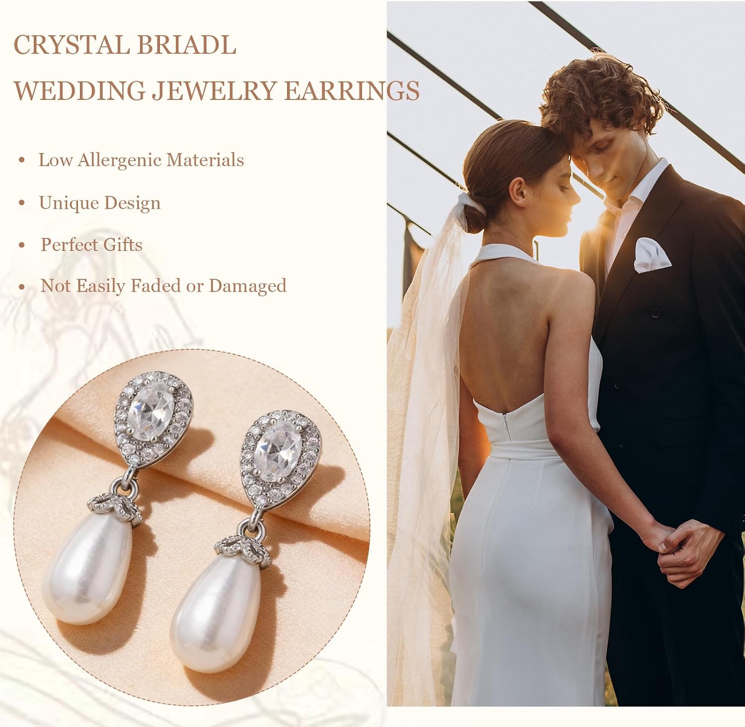 Pearl Clip on Earrings Bridal Dangle Drop Non Pierced Wedding Pearl Earrings for Women Bridesmaid Jewelry Gift Wedding Party