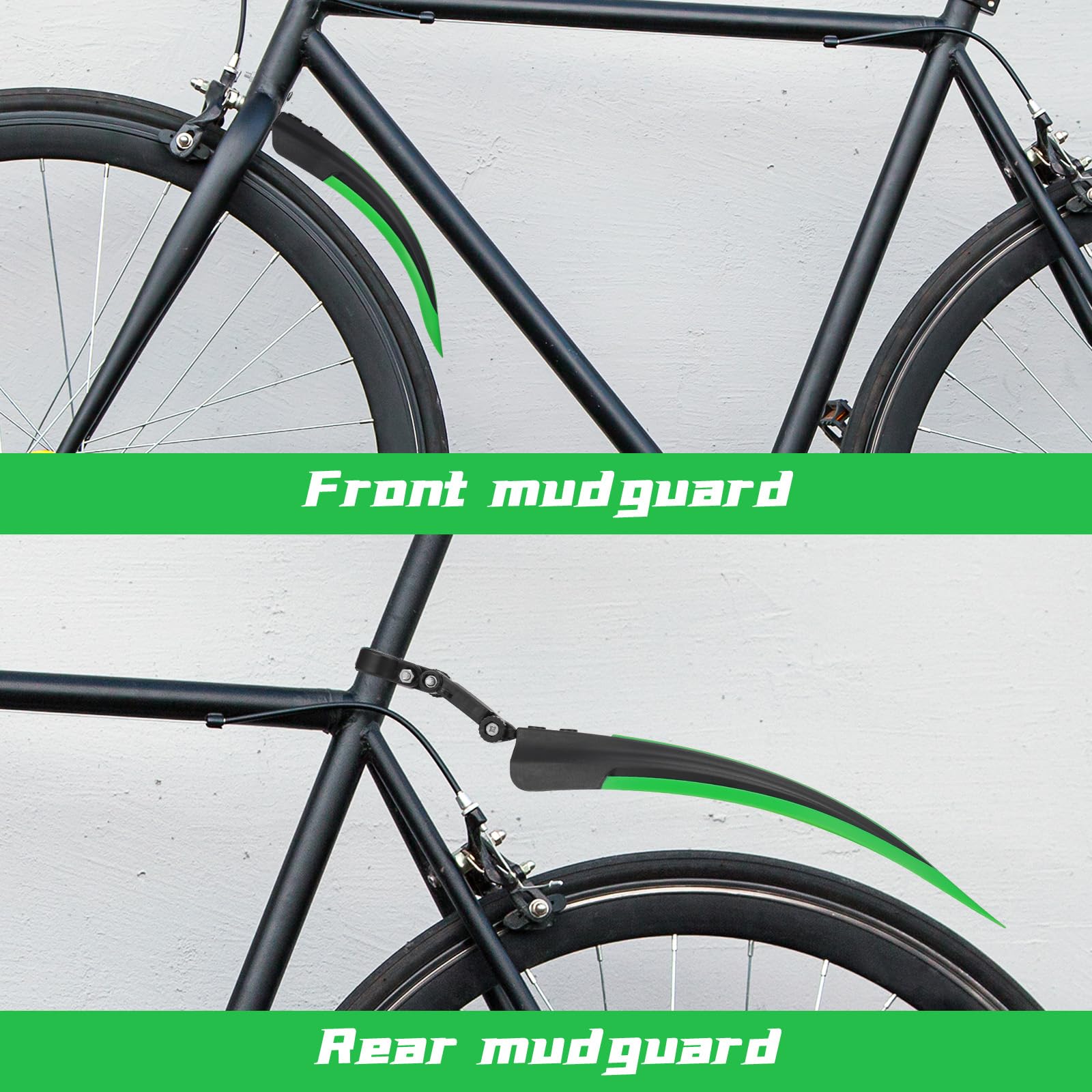 Parafanghi Per Bici Hejo - Universali 24-29 Pollici, In PVC, Con Adesivi Riflettenti, Per MTB E City Bike - Foto 5