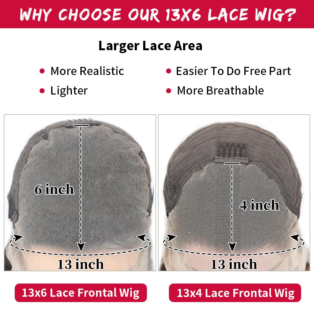 Straight Wigs Human Hair Straight Human Hair Wig 13x6 HD Lace Front Wigs Human Hair 200% Density Frontal Wigs for Black Women Pre Plucked 24 Inch Natural Color