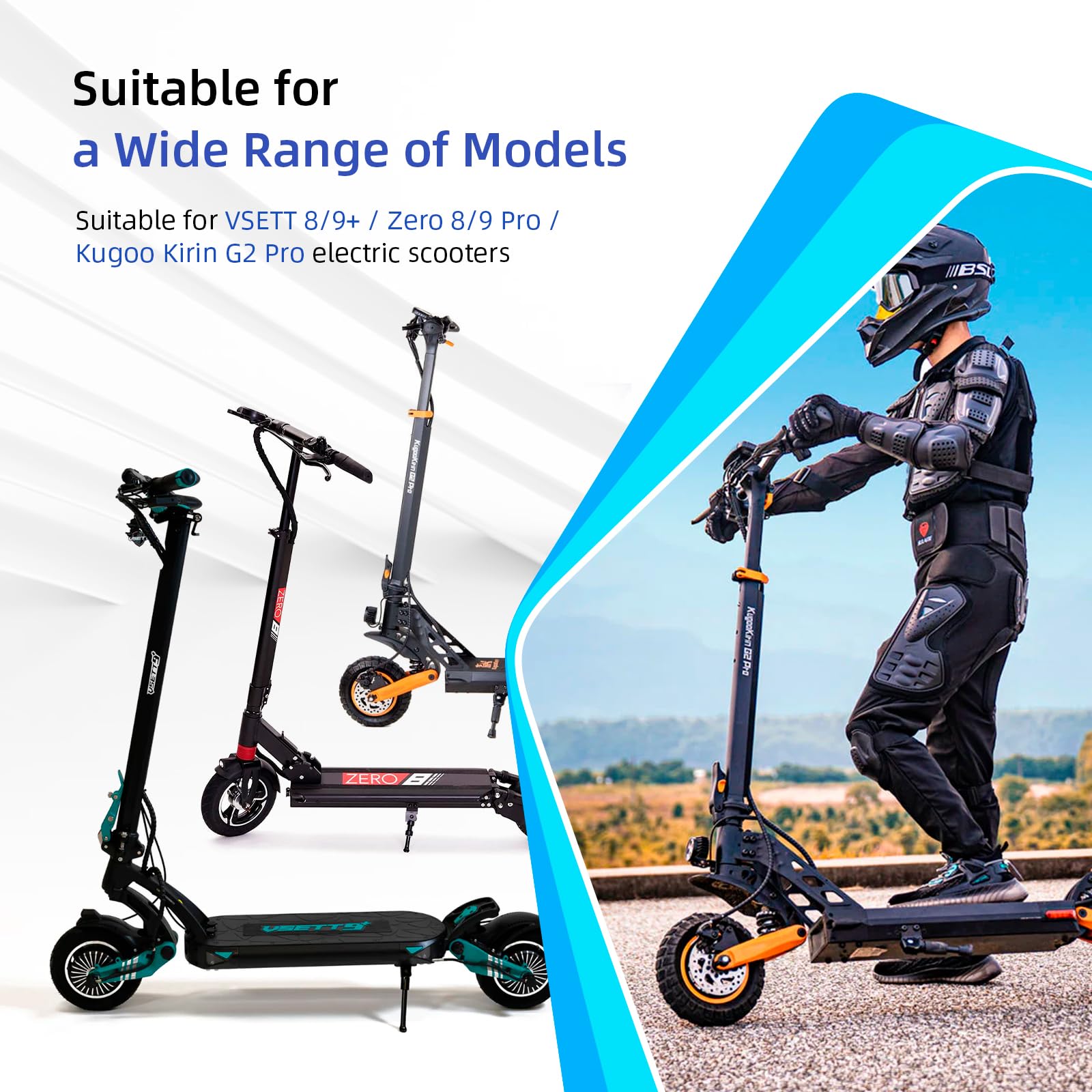 ulip 8.5x3 Solid Scooter Tire Front and Rear Wheels Replacement for Zero 8 Zero 9 VSETT 8 VSETT 9 PRO Kugoo X1 Kugoo Kirin G2 Pro Scooters 8 1/2X3.0 Off-Road Solid tire(2PCS)