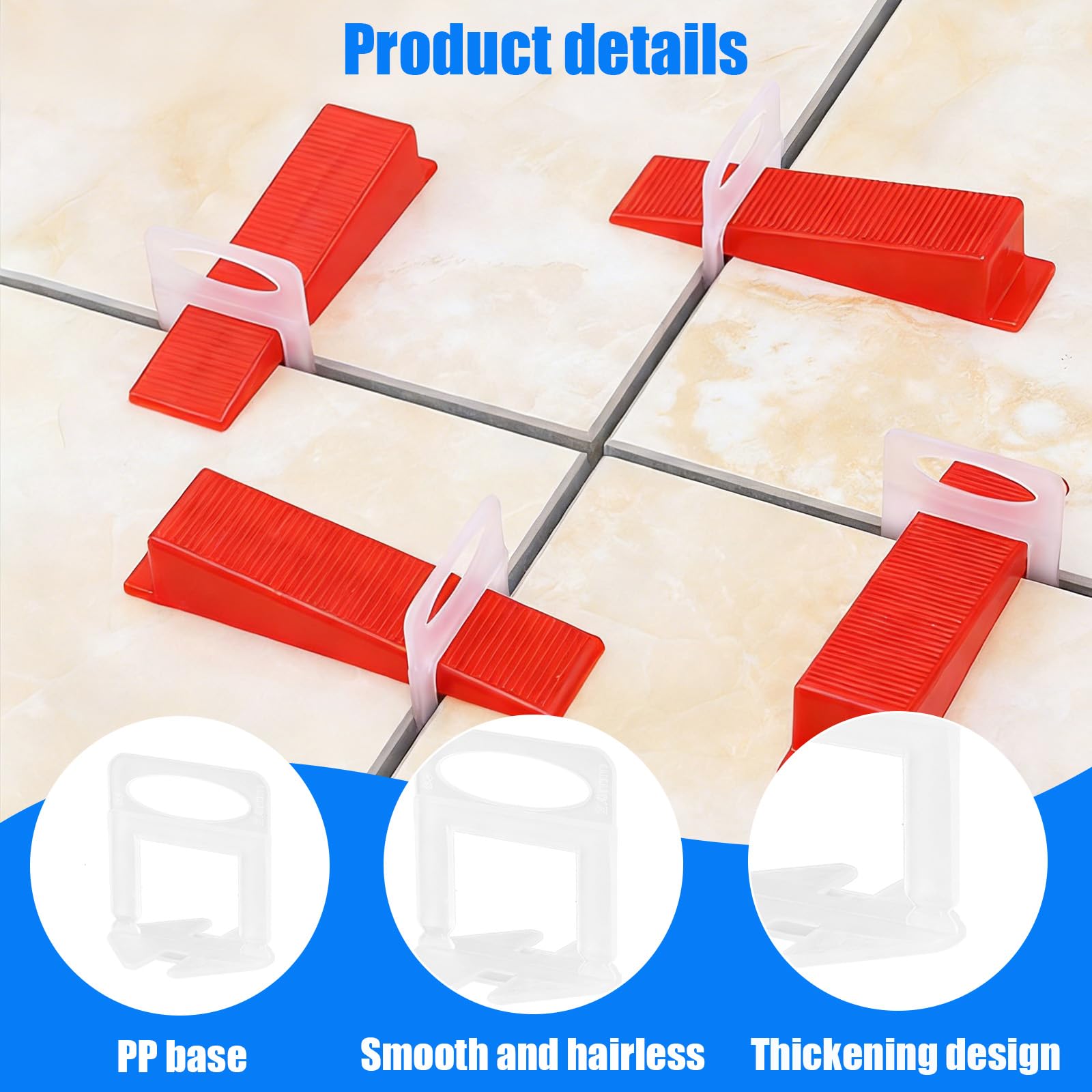 Sistema de nivelación de baldosas, 600 Piezas, cuñas para Azulejos y Base de 1,5 mm, para Colocar baldosas en Suelos y Paredes, Reutilizable, fácil de Usar