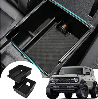 RESTBONE 2 Layer Center Console Organizer Tray Compatible with 2021 2022 2023 Ford Bronco 2/4 Door Armrest Storage Interior Box Tray Car Accessories