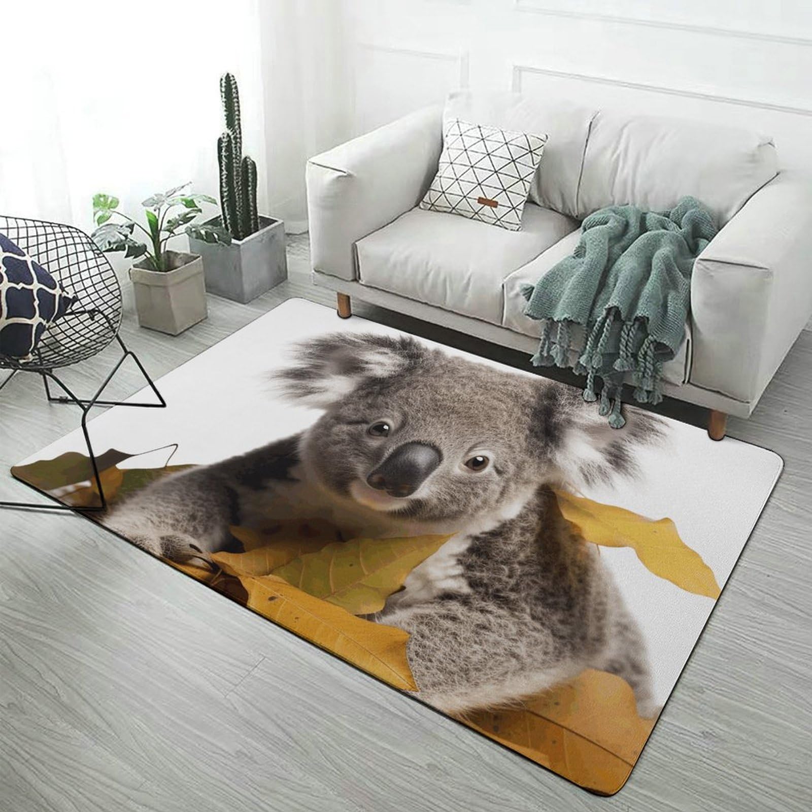 Tapis de sol absorbant 152x101 cm motif animal allongé pour la chambre et cuisine