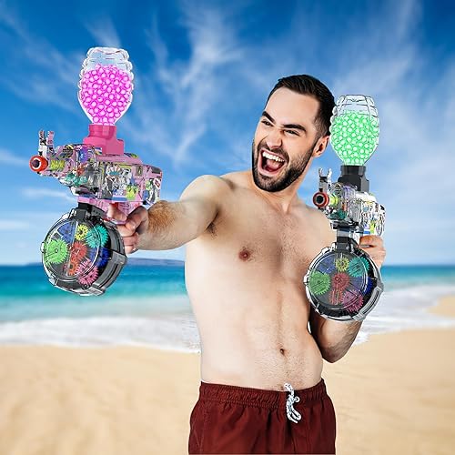 Miniatura 5 de Anstoy Tambor de bolas de gel con batería recargable iluminado giratorio Cool Gear Magazine para AKM-47 iluminado