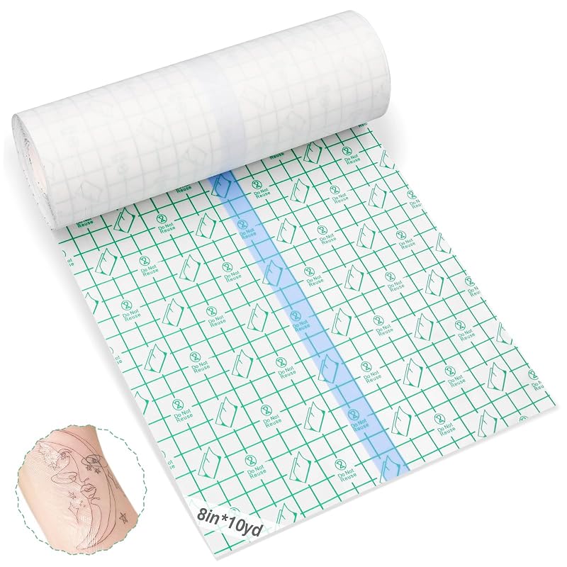 Comdian Rolo de Película Transparente para Cuidados Pós-Tatuagem, 20,32 cm x 9,14 m, Sem Látex