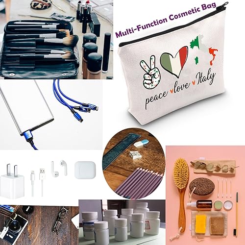 Miniatura 3 de TSOTMO Italia regalo Italia viaje neceser para turista regalo italiano Italia viaje regalo paz amor Italia cosméticos bolsa para amantes de Italia,
