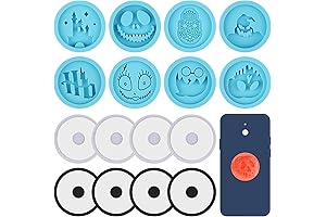 18 Piece On-top Silicone Nightmare Before Christmas Phone Grip Epoxy Resin Mold for Halloween Crafts