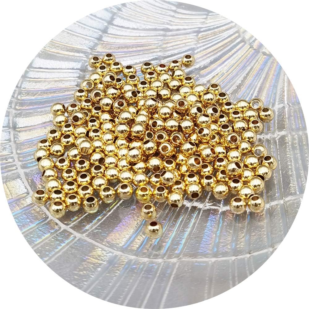 INSPIRELLE 200pcs 4mm Long-Lasting Pale Gold Plated Brass Rondelle Beads Round Metal Loose Connector Beads Smooth for DIY Bracelet Jewelry Making - Image 5