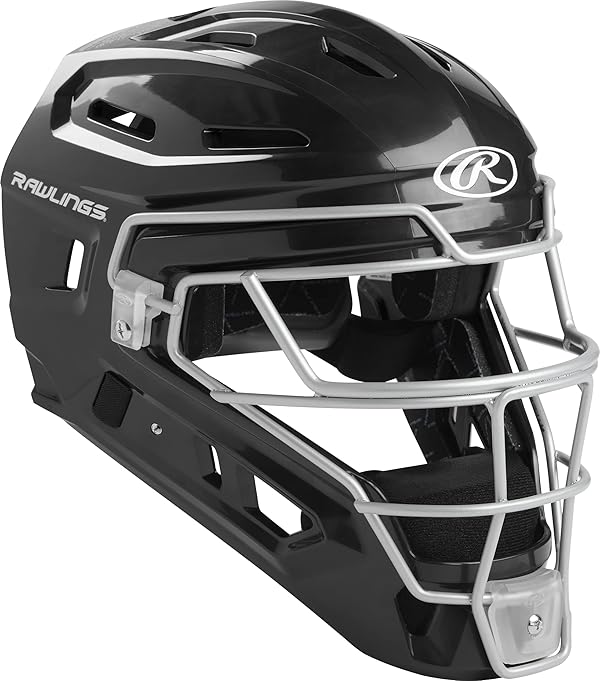 Rawlings | RENEGADE 2.0 Catcher's Helmet | Baseball | Senior (7 1/8" - 7 1/2") | Black/Silver by Rawlings - Used condition - US$70.27