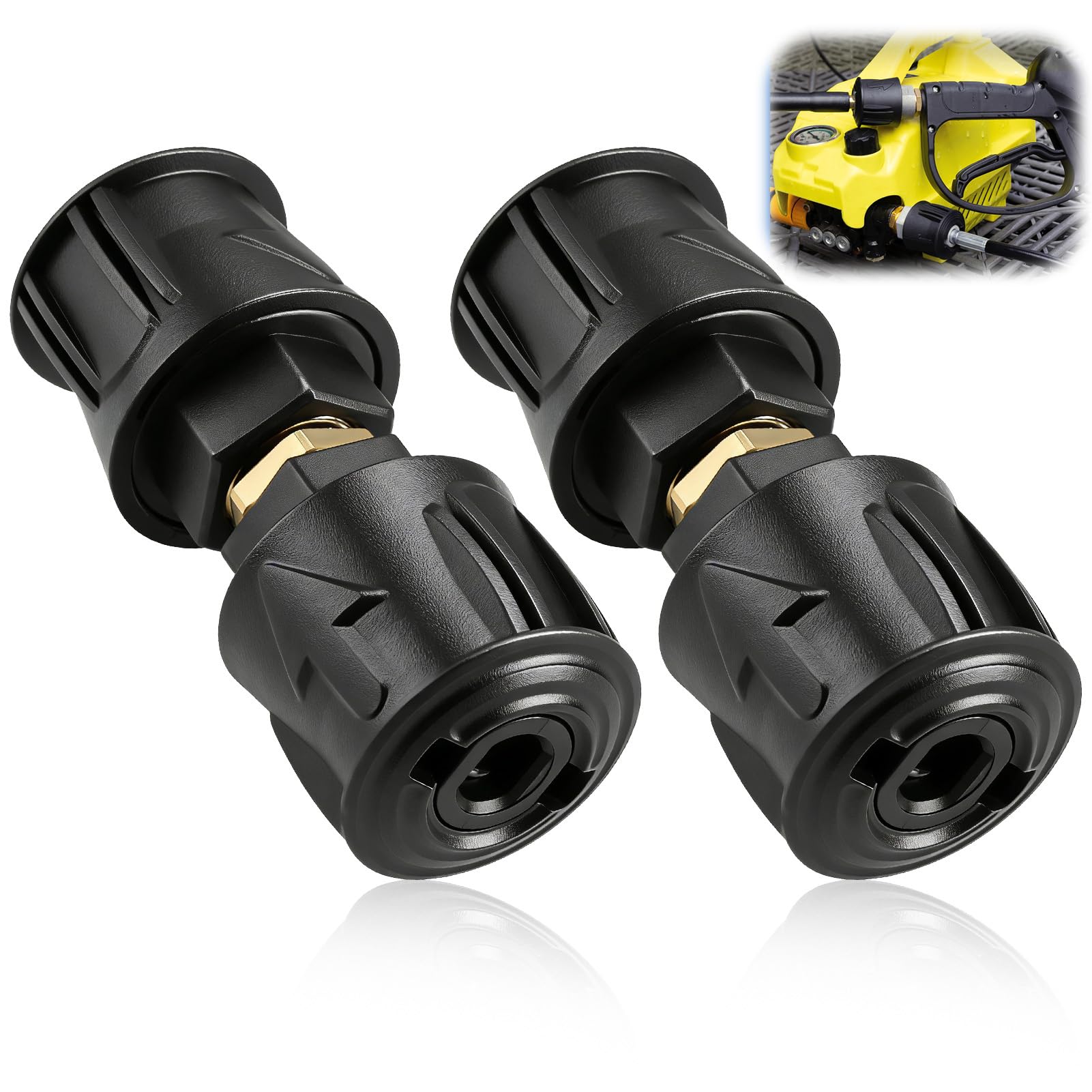 Pressure Washer Hose Fittings M22 Adapter, High Pressure Quick-Connect Adapters Compatible with Kärcher K2 K3 K4 K5 K6 K7 and All M22 14mm Female Hoses, Leak-Proof Quick Fitting for Home Garden