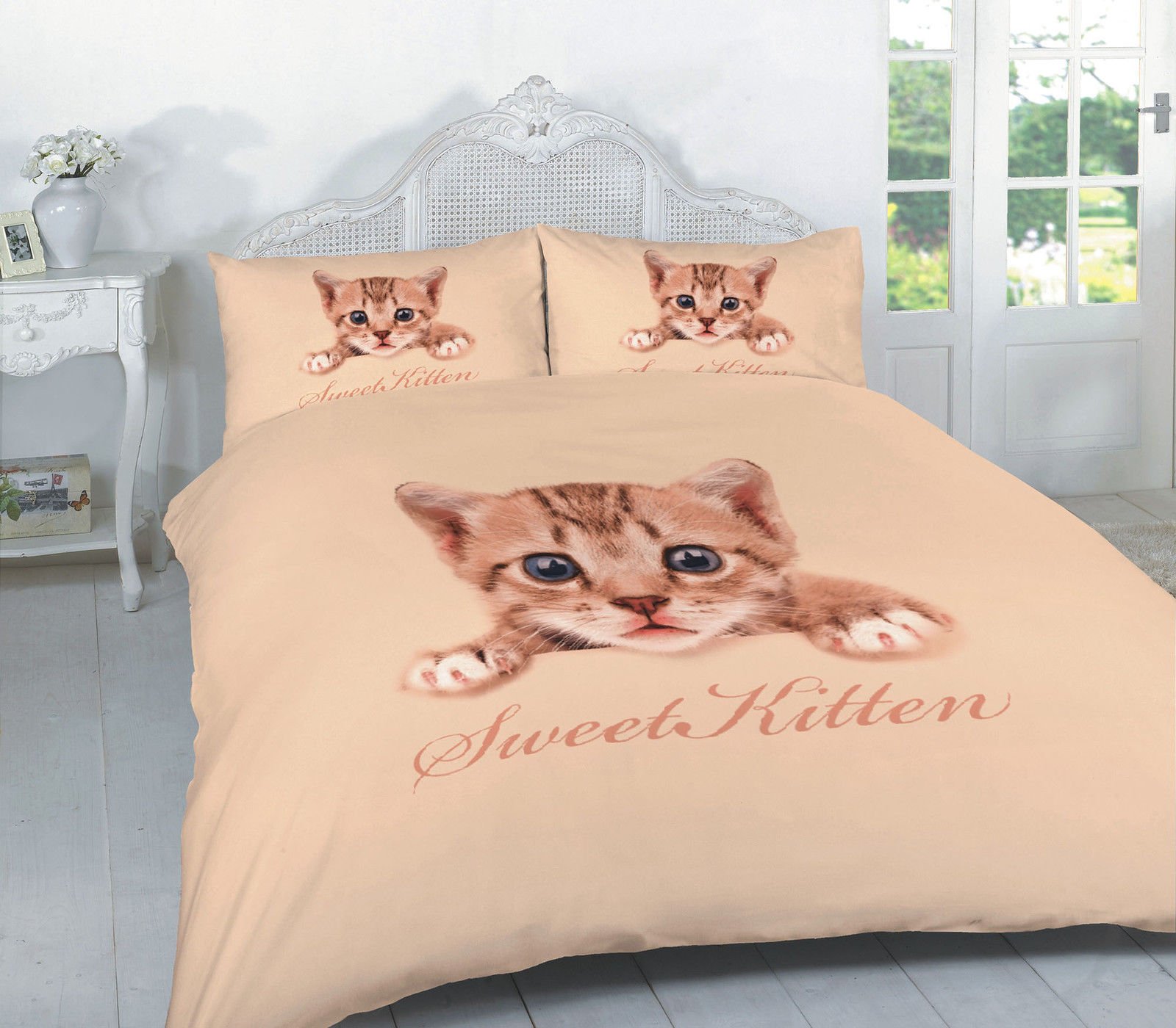 Heaven Valley Sweet Kitten Heavenvalley Photographic Printed Duvet Quilt Covers With Pillow Cases (Super King, )