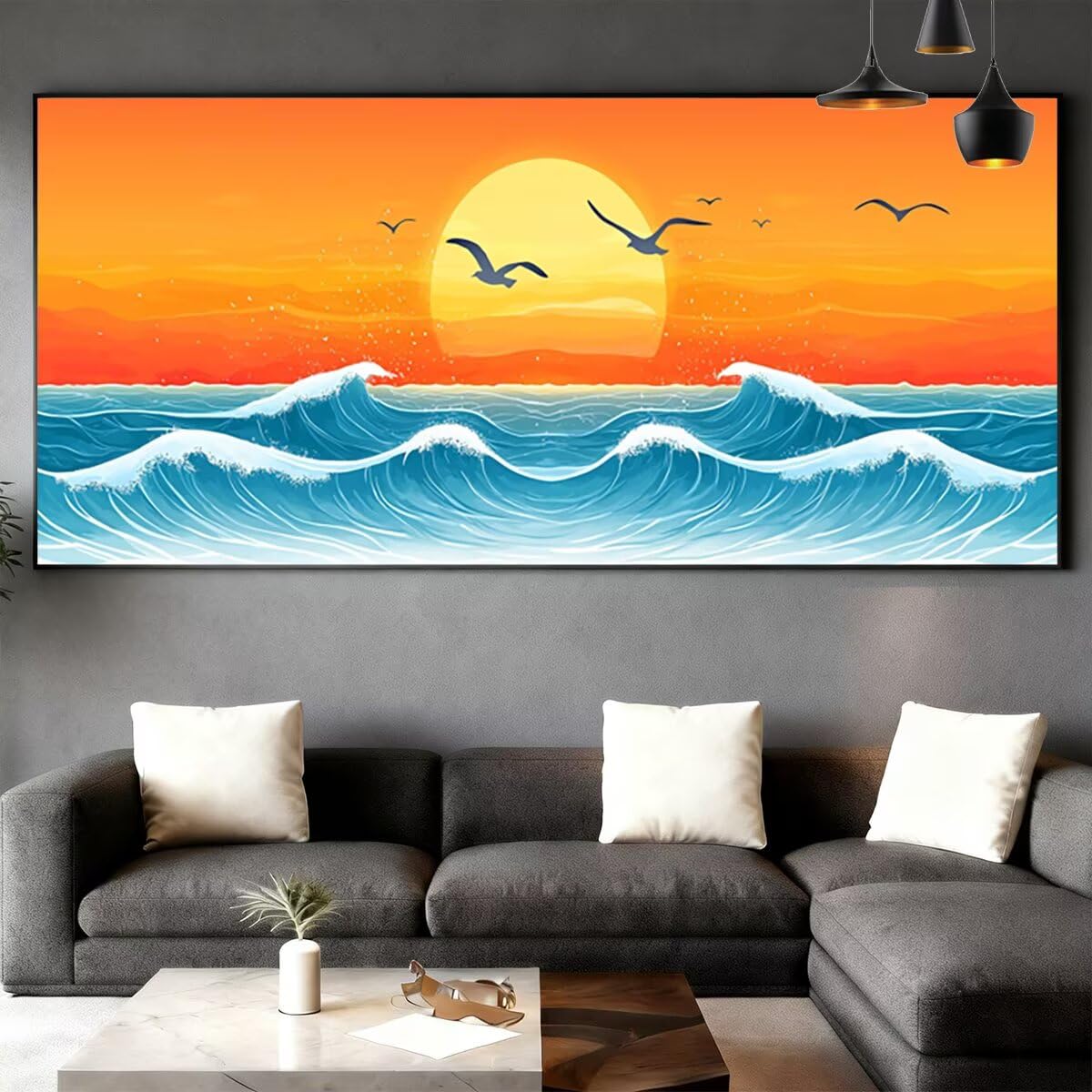 Obraz diamentowy duży rozmiar 180 x 70 cm, obraz diamentowy oceaniczny kompletny zestaw, DIY dla dorosłych, diamentowe malowanie zestawy do dekoracji wnętrz (abstrakcyjny) S-63