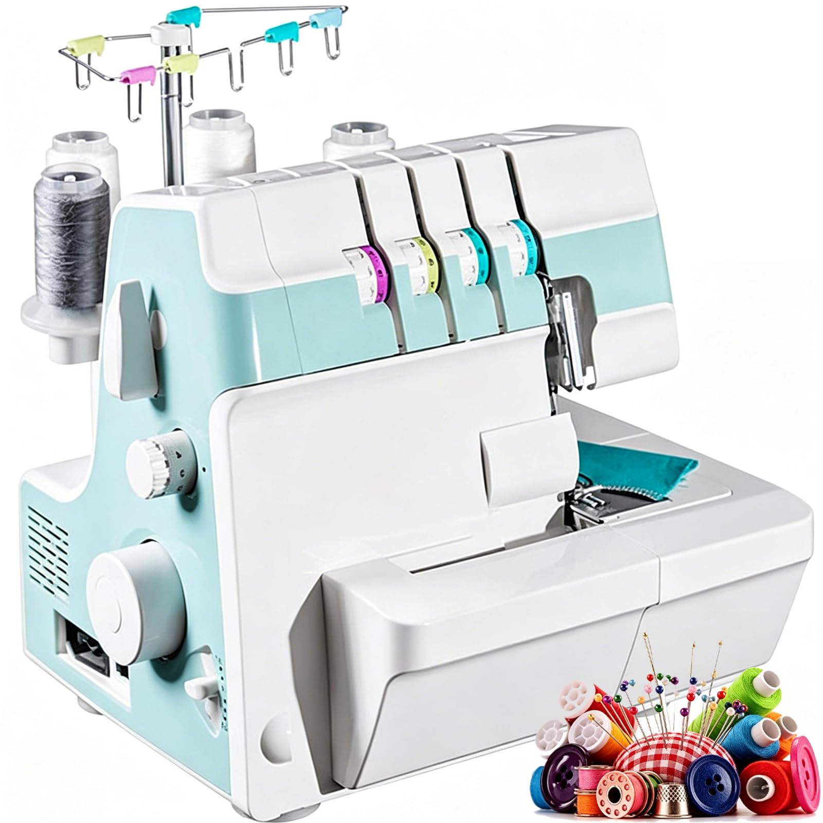 Surjeteuse coverstitch à base antiadhésive et pieds à clipser pour tissus extensibles