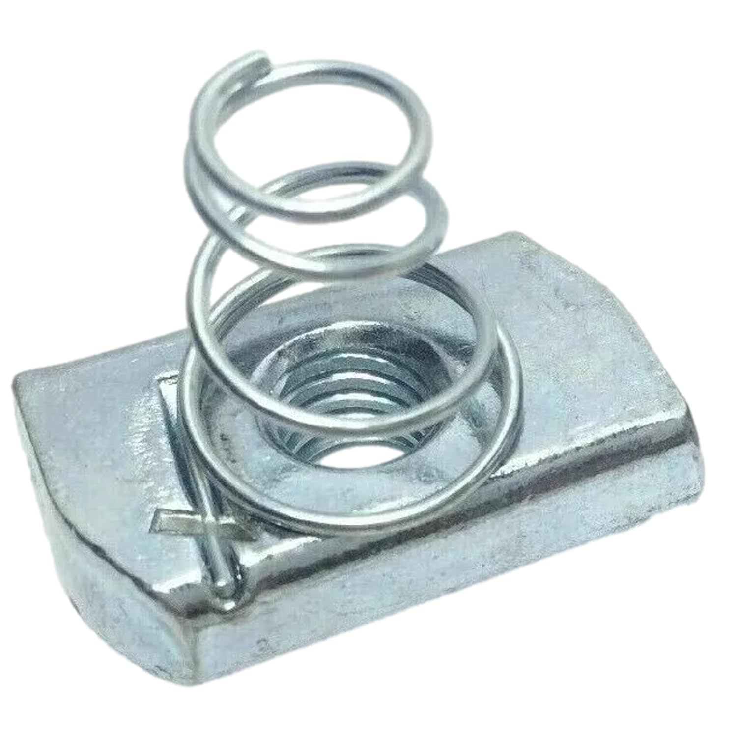 Fasteners Inc. Spring Nuts, Zinc Plated, Short Spring for Unistrut Channel, Electro Galvanized (100, #10-24)