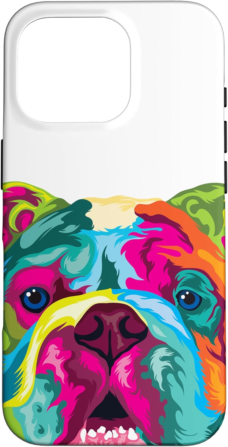 Pop Art English Bulldog Dog Lover Bulldog Case for iPhone 16 Pro