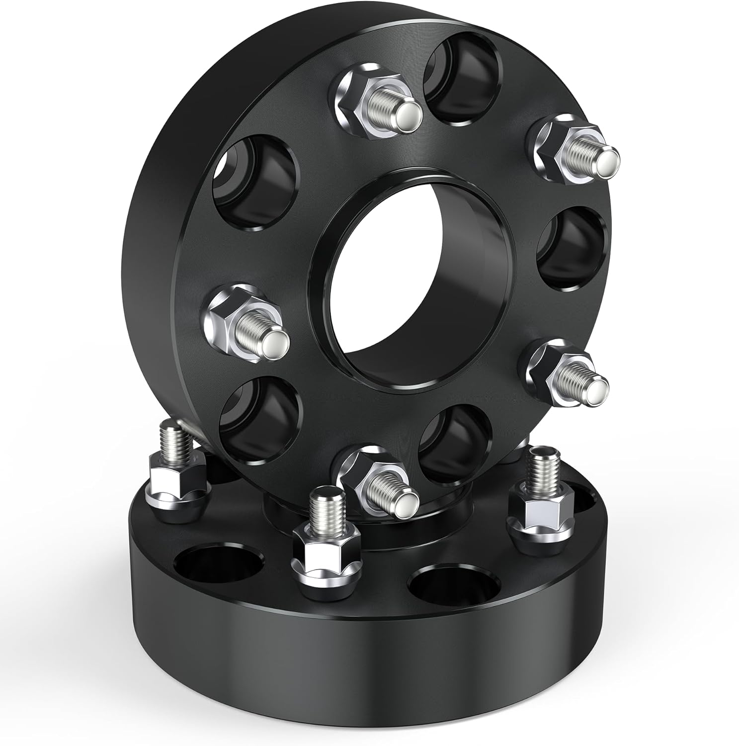 5x5 Wheel Spacers 5x127mm, 1.5" Thickness 5 Lug 71.5mm Hub Bore,1/2" x20 Studs Compatible with 2007-2018 Jeep Wrangler JK/2006-2010 Commander XK Grand Cherokee WK 4PCS(Black)