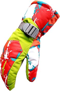 Thermal Ski Gloves, Waterproof, Winter Warm, Snow Snowboard Gloves Wrist Straps, Snowboarding Sledding Cycling Skiing Riding with Adjustable Cuffs,b