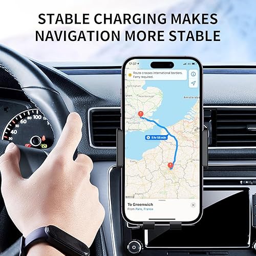 Miniatura 7 de Cargador inalámbrico de coche de 15 W con sujeción automática para coche, carga rápida, ventilación de aire, soporte de teléfono compatible con