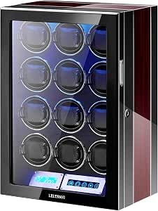 Watch Winder for 12 Automatic Watches with LCD Touchscreen and Quiet Japanese Motor