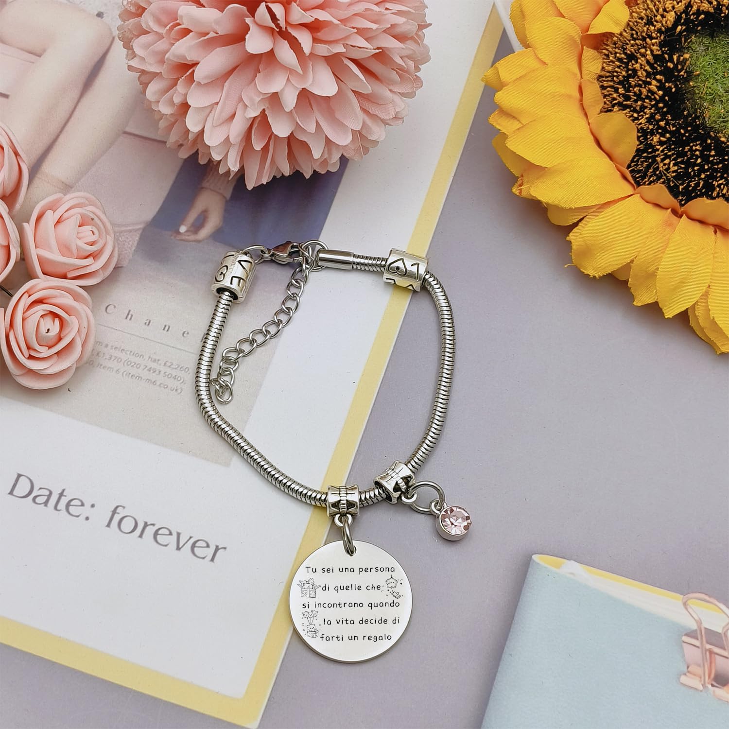 QTQTLP Regalo Amicizia Bracciale,Donna Bracciale Ispiratore Donna Ragazza per La Migliore Amica Regalo di Laurea, Regalo di Compleanno,Regalo di Natale