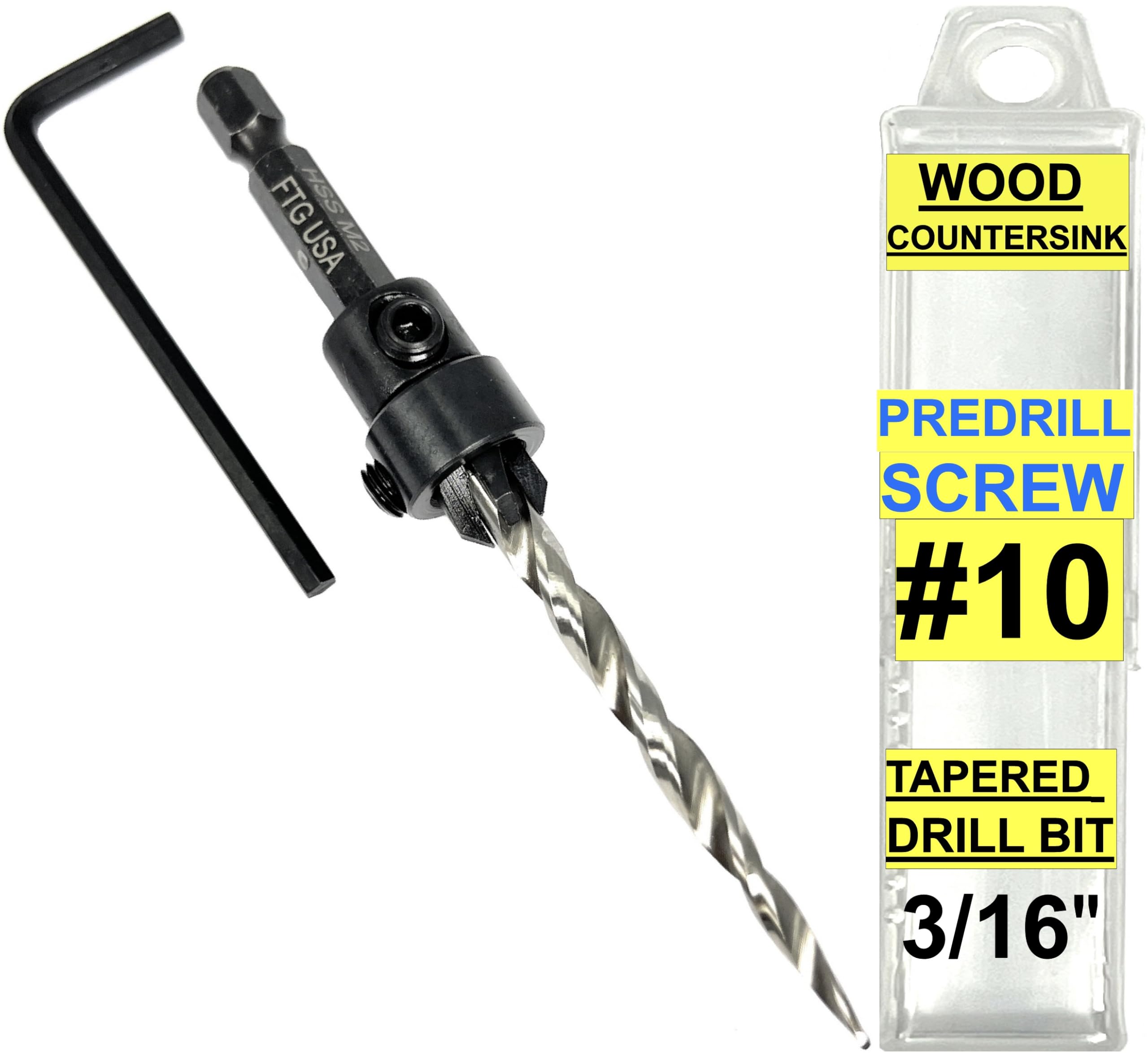 FTG Countersink Drill Bit Set - 5 Piece Wood -27