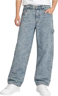 Regular Fit Pull-On Denim Jeans para niño, estilo de 5 bolsillos