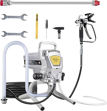 DOTOOL 950W Airless Paint Sprayer,3300PSI High Efficiency Paint Sprayer Gun,Thinning-Free,with Extension Pole Other Accessories,for Home Interior & House Exterior DIY Painting Projects.
