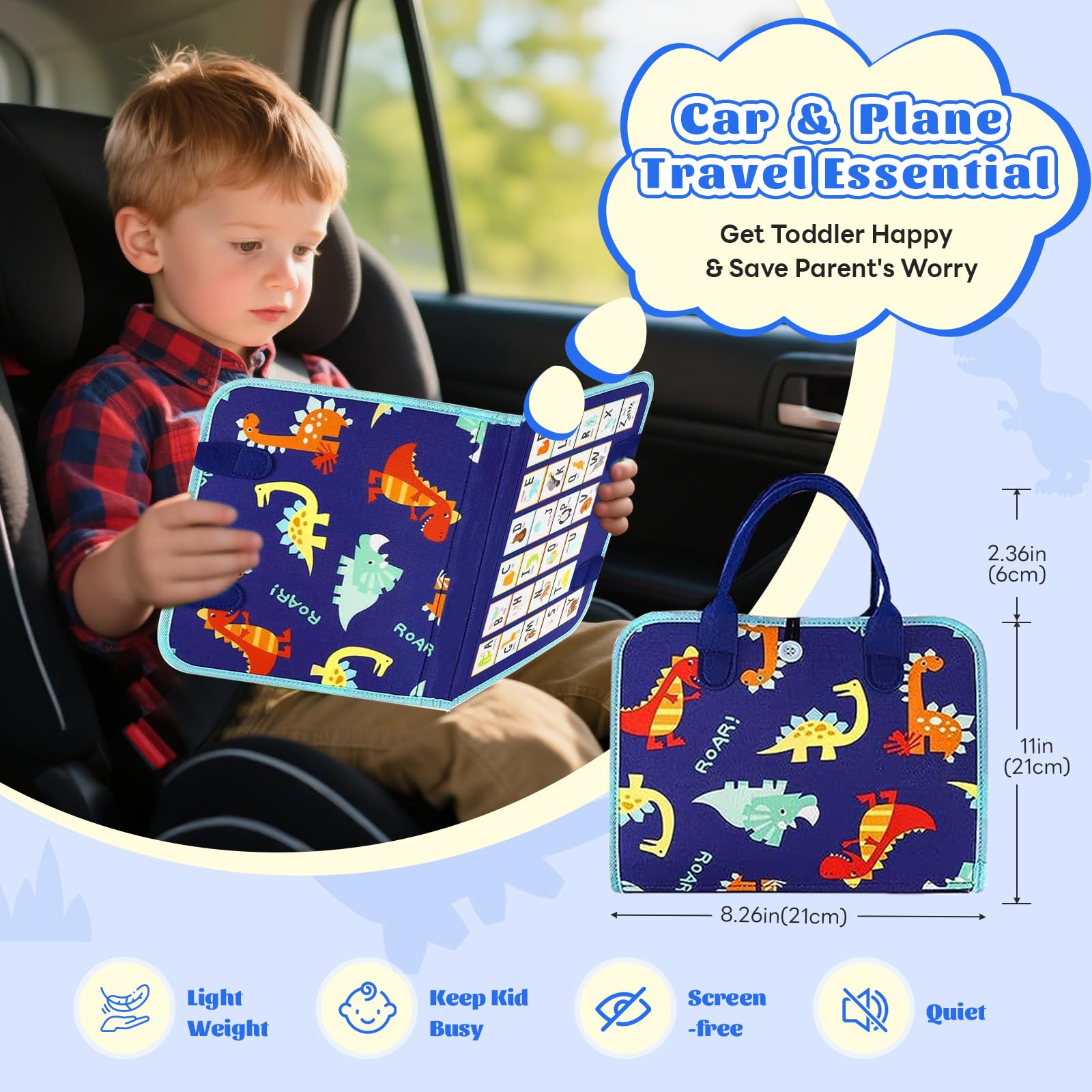 Busy Board alouweekuky Montessori Toy from 1 Year Old for Toddlers Boys and Girls, 25-in-1 Quiet Book - Image 2