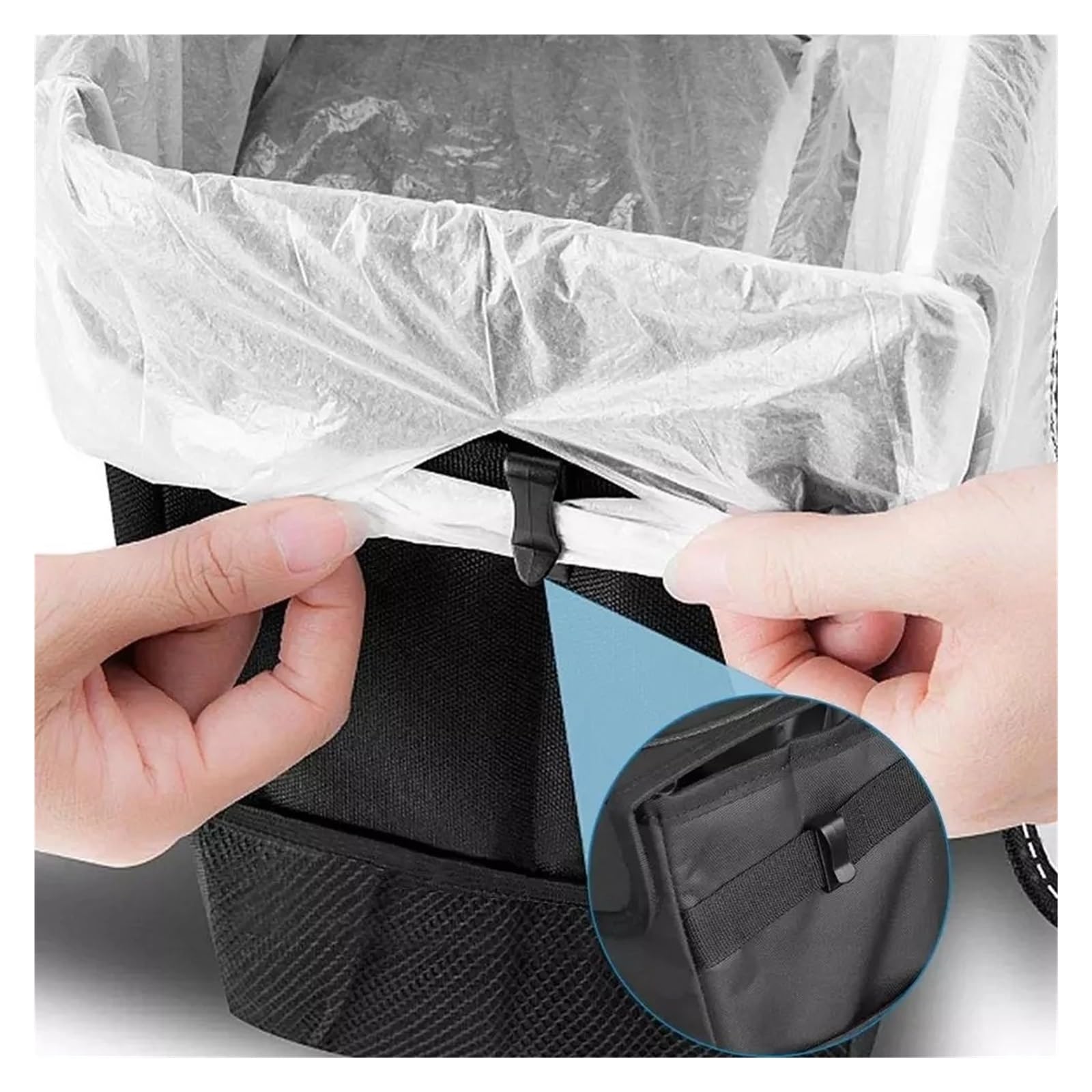 Auto Mülleimer 1 Stück Tragbarer Wasserdichter Auto-Mülleimer Auto-Organizer Müllzubehör Mini Autos Mülleimers(L)