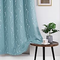 Vista 57 de BGment Room Darkening Curtains 95 Inches Long, Grommet Thermal Insulated Blackout Curtains with Wave Line and Dots Printed for Bedroom, 2 Panels