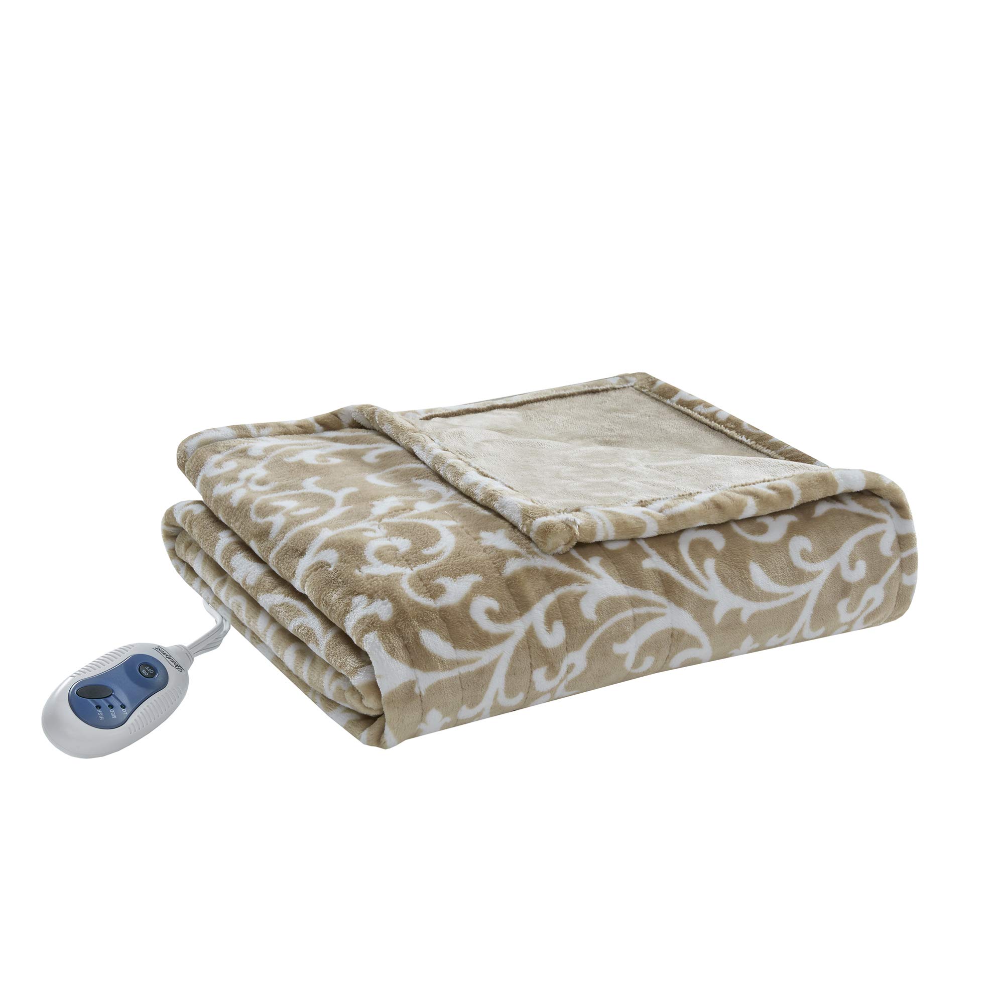 Buy Beautyrest Adelynn Plush Electric Throw BlanketSecure Comfort TechnologyOversized 60" x 70
