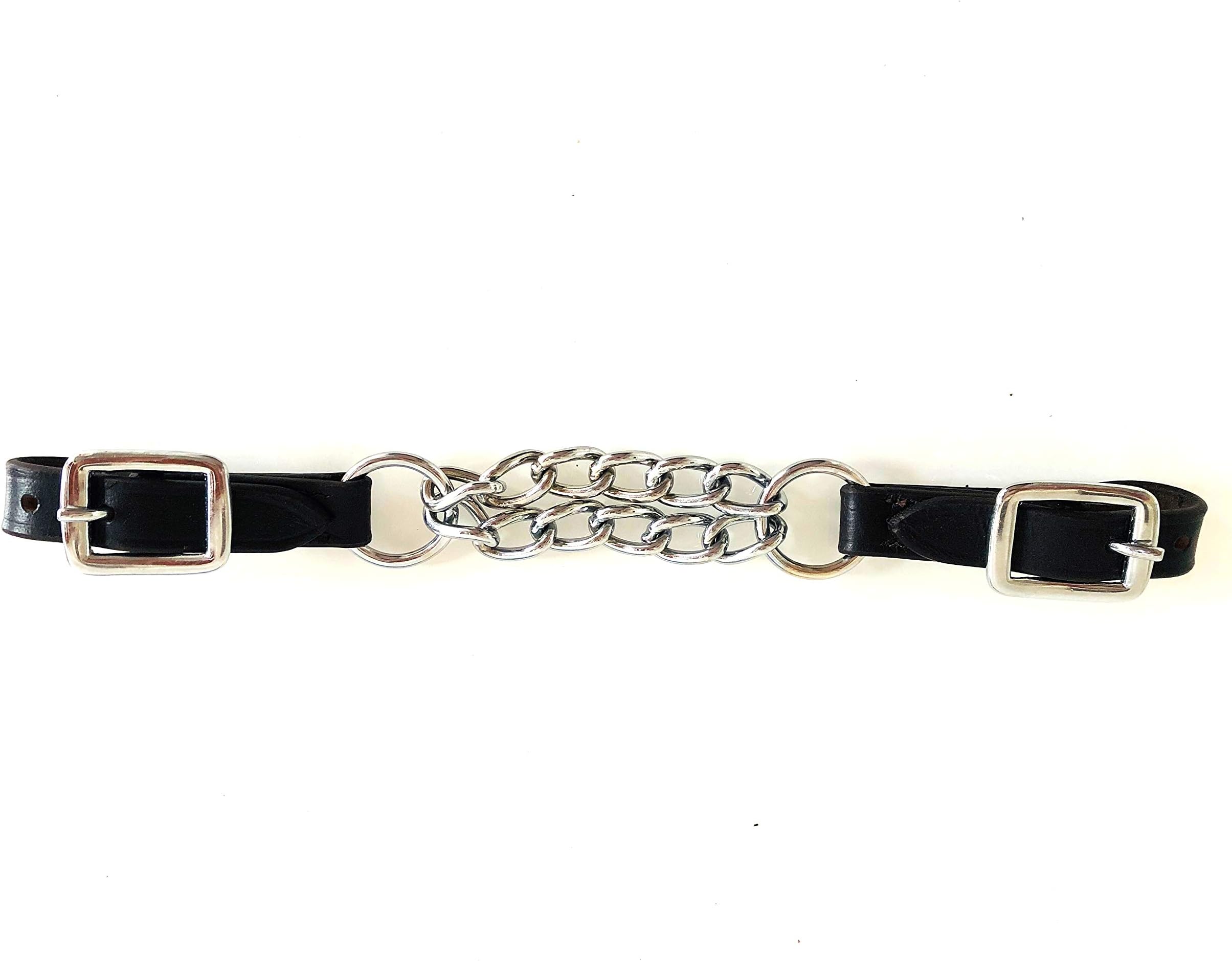 Wogati Double Chin Chain Western Riding Leather Black