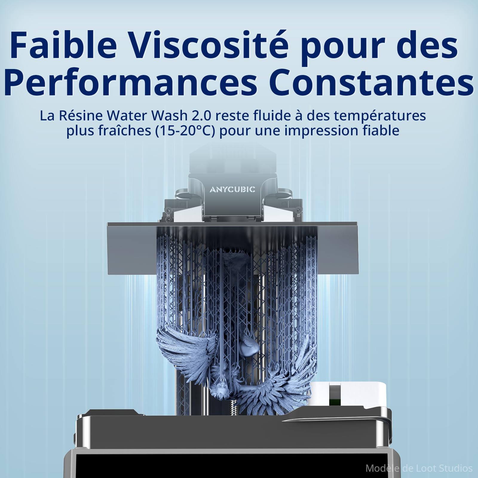 ANYCUBIC Résine Water-Wash 2.0, Résine Imprimante 3D 4K/8K/12K, Haute Précision et Grande Résilience, Résine Lavable à l'Eau pour LCD DLP l'Impression 3D, Clair 1KG