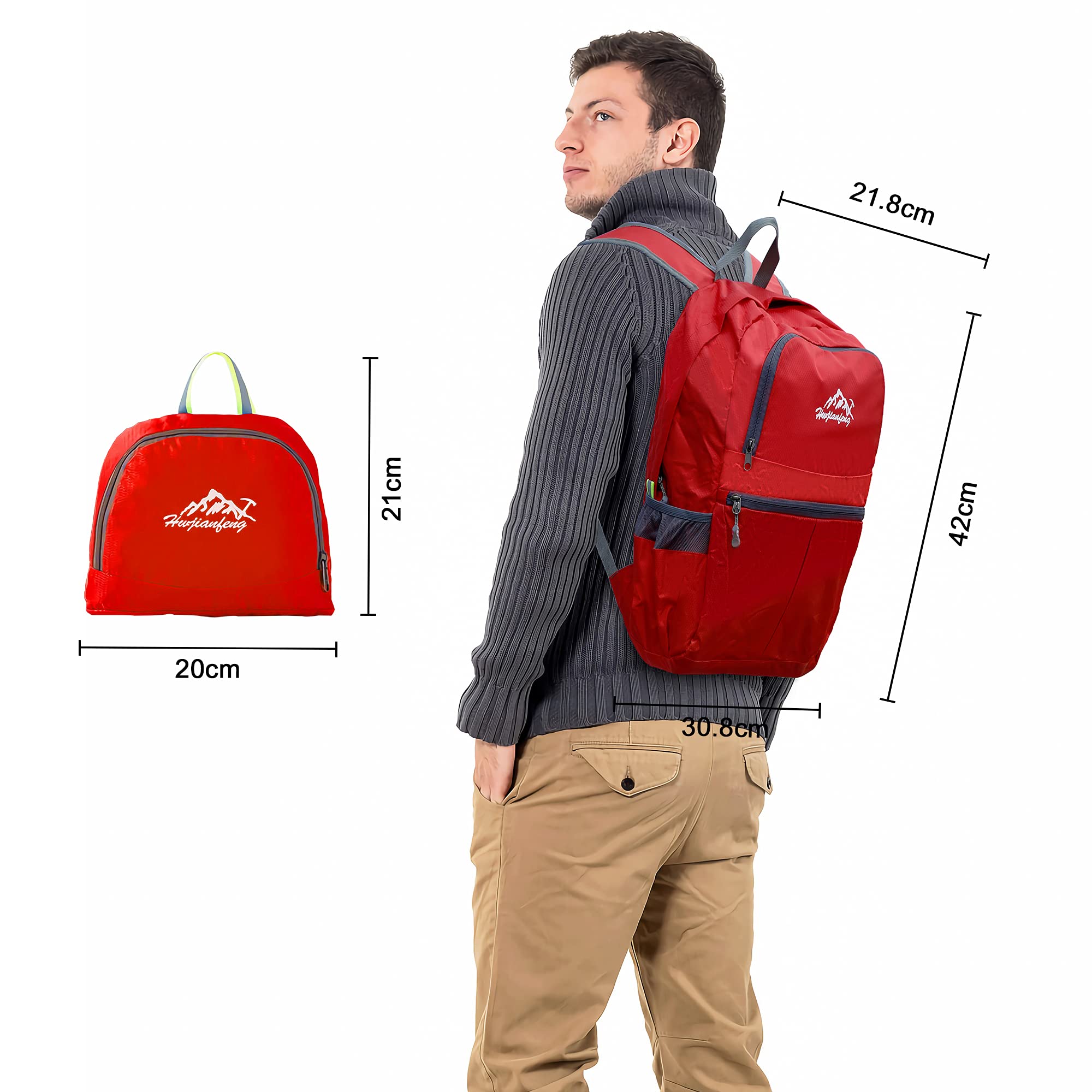 INTIRILIFE Zaino Pieghevole Ultraleggero - Zaino da Trekking Unisex 36L Impermeabile - Outdoor Daypack per Campeggio, Escursionismo, Viaggi, Arrampicata e Molto Altro