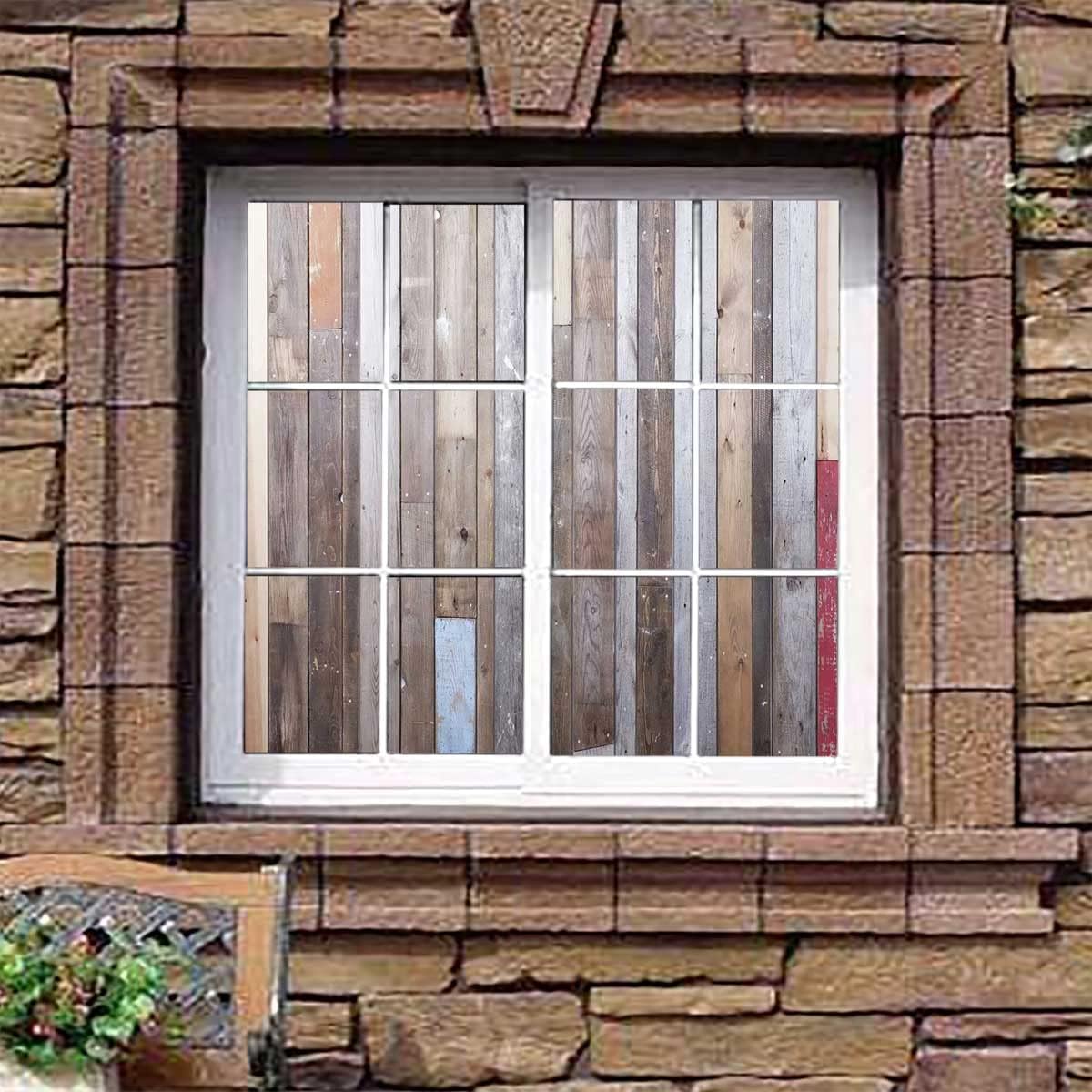 Window Tinting Film for Home Retro Effect Photograph Self-Adhesive Privacy Glass Window Film