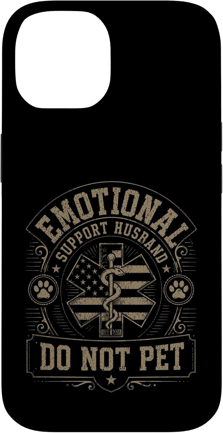 Emotional Support Husband Do Not Pet Funny Case for iPhone 14 Pro Max image 4