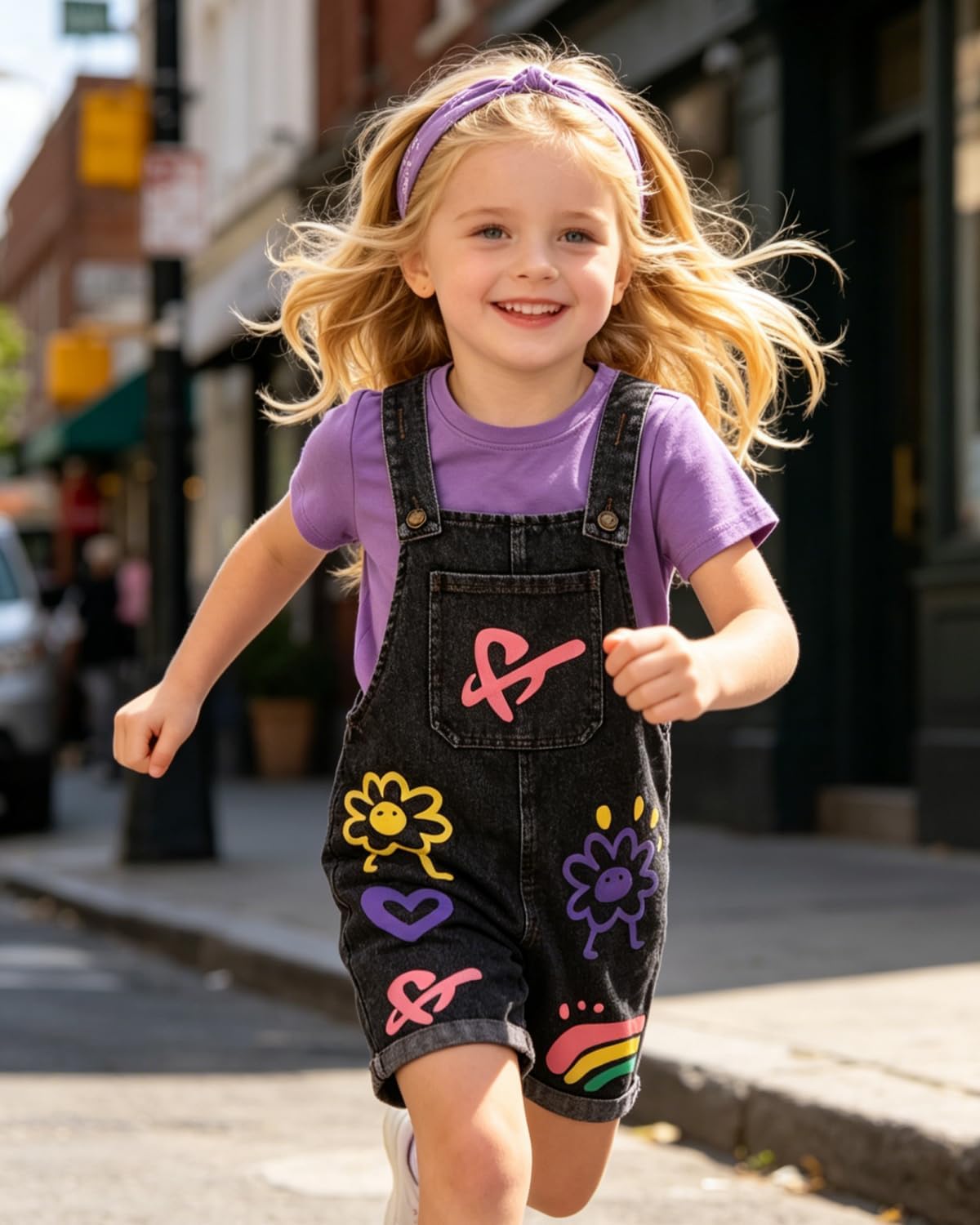 4-7T Toddler Girl Clothes One Piece Denim Overall Jumpsuit Girls Summer Romper（Freely mix and match linings）