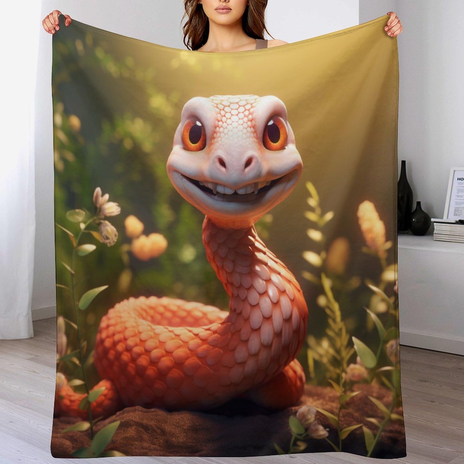 Couverture polaire serpent toutes saisons : couverture flannel lit et canapé