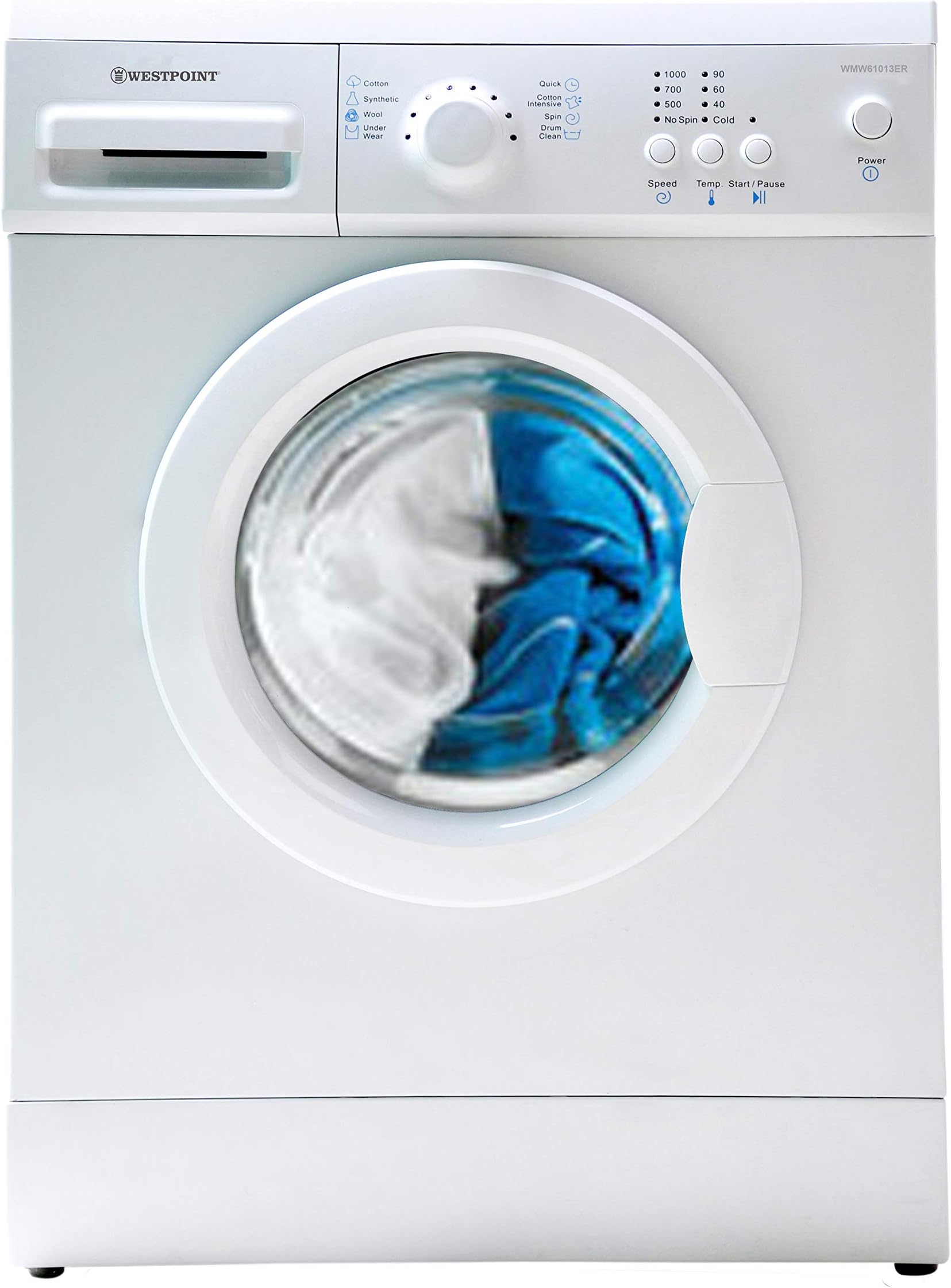 Westpoint 6Kg Front Load Washing Machine, White - WMW-61013ER
