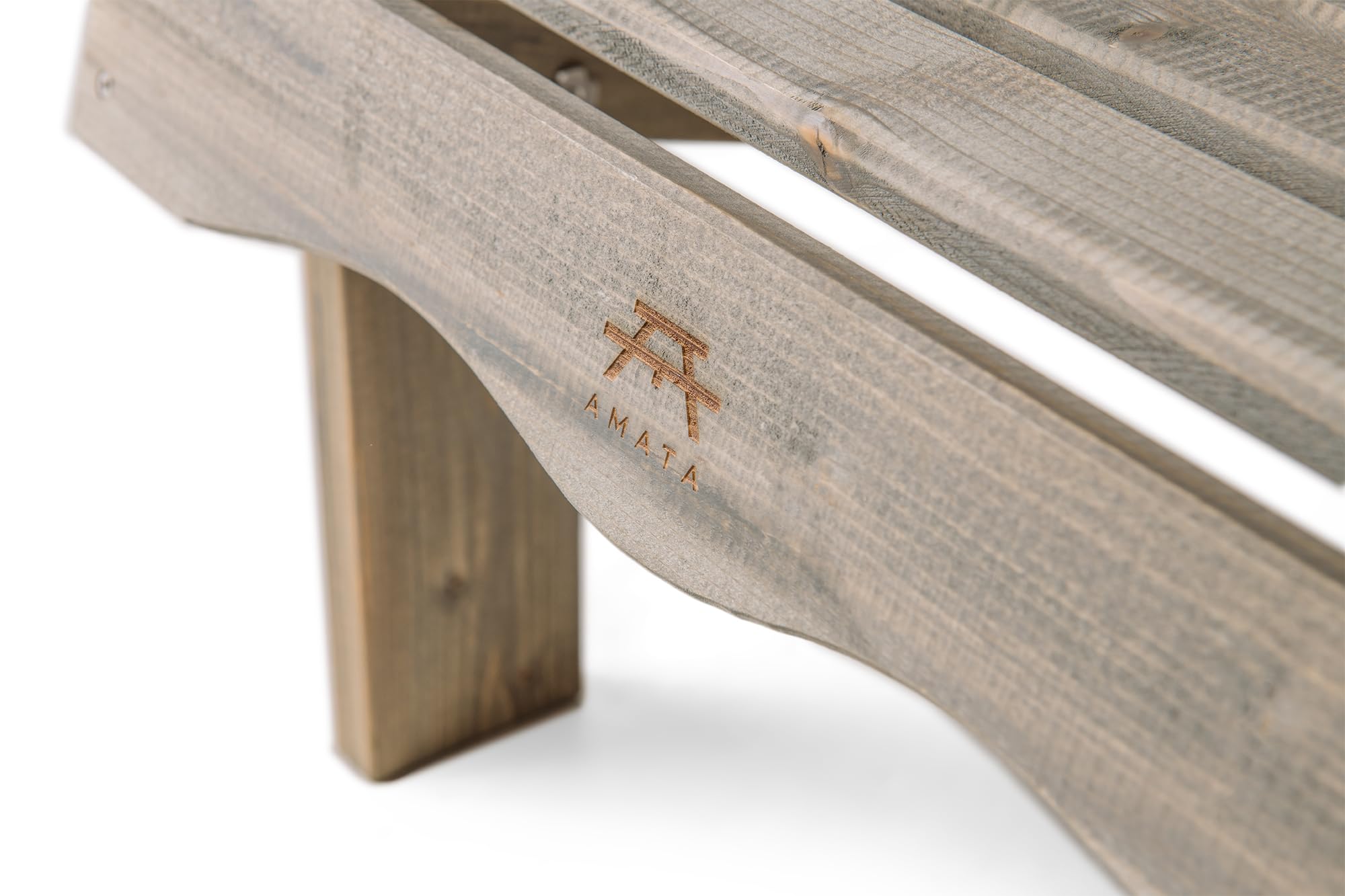 AMATA Sedia singola Adirondack per esterni, collezione UNGURS - Sedia in legno resistente alle intemperie per patio, cortile e giardino braciere - ergonomica e resistente, design senza tempo (grigio)