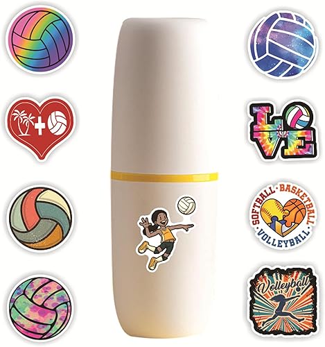 Miniatura 2 de Sports Volleyball Stickers Pack, 50PCs Motivational Water Bottle Stickers, Waterproof Vinyl Decals for Hydro Flask, Laptop, Party Gift Decals for